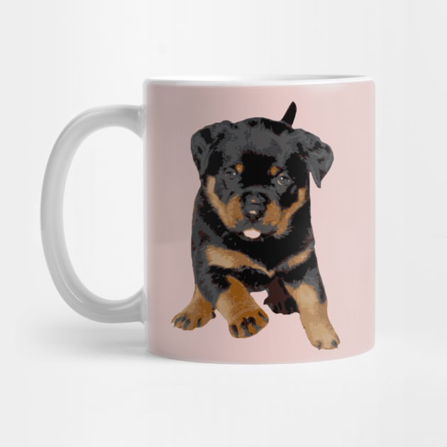 Cute Rottweiler Puppy Running With Tongue Out by taiche